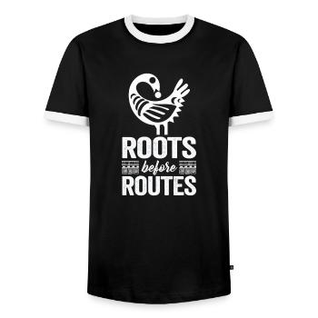 Sankofa Symbol Adinkra Ghana Black - Men's Ringer Shirt - black/white - Front - AI Model Female 172 light (172cm) & AI Model Male 178 light (178cm)