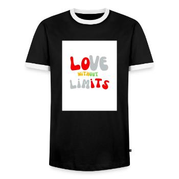 Love without limits - T-shirt contrasté Homme - noir/blanc - Devant - AI Model Female 172 light (172cm) & AI Model Male 178 light (178cm)