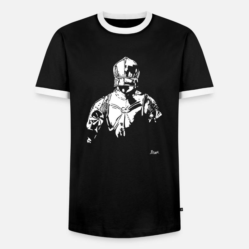 Gothic Knight - Männer Kontrast-T-Shirt - Schwarz/Weiß