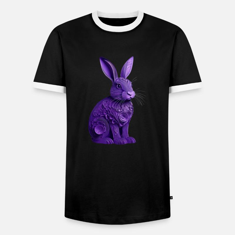 Rabbit violet - Men's Ringer Shirt - black/white