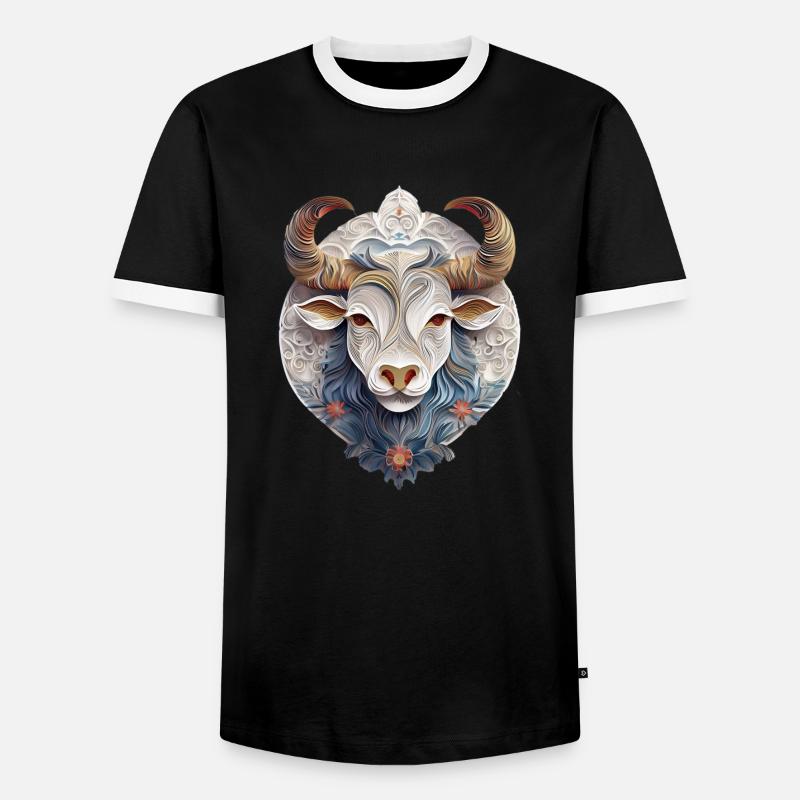 Sternzeichen Stier - Männer Kontrast-T-Shirt - Schwarz/Weiß