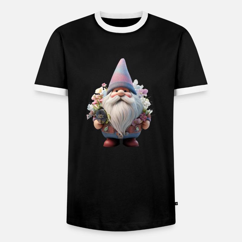 Gartenzwerg Design Blumenflüsterer - Männer Kontrast-T-Shirt - Schwarz/Weiß