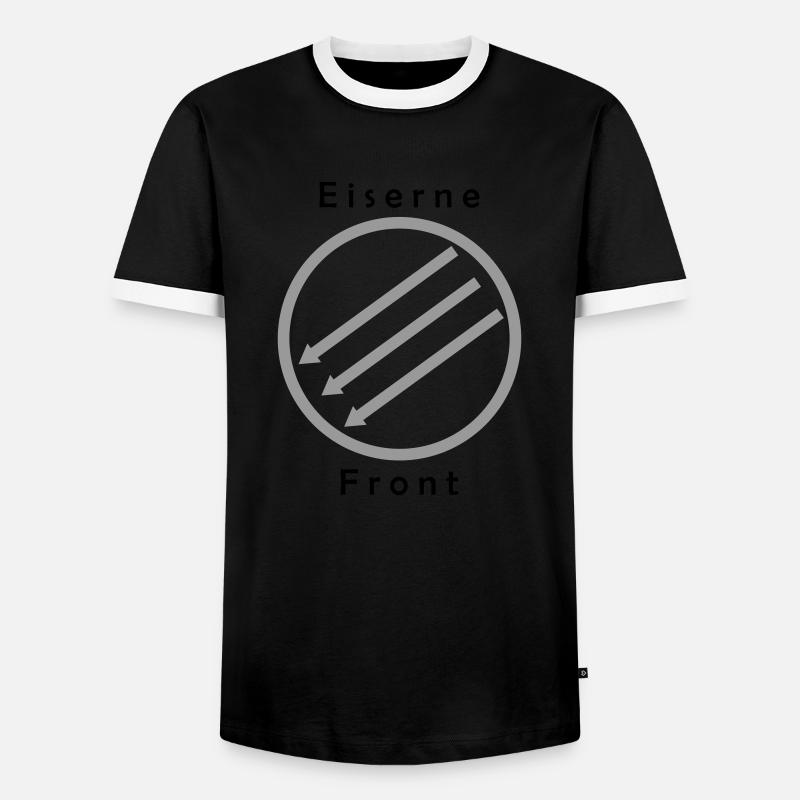 Eiserne Front - Drei Pfeile - Männer Kontrast-T-Shirt - Schwarz/Weiß