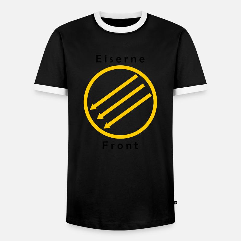 Eiserne Front - Drei Pfeile - Men's Ringer Shirt - black/white