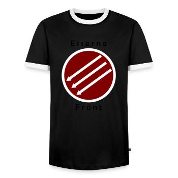 Eiserne Fron - Drei Pfeile - T-shirt contrasté Homme - noir/blanc - Devant - AI Model Female 172 light (172cm) & AI Model Male 178 light (178cm)