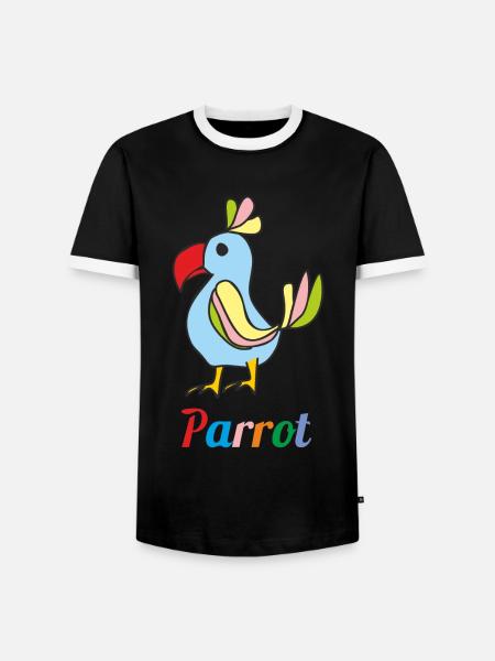 Papagei - Männer Kontrast-T-Shirt - Schwarz/Weiß