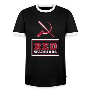 Red Warriors Logo2 - T-shirt contrasté Homme - noir/blanc - Devant - AI Model Female 172 light (172cm) & AI Model Male 178 light (178cm)