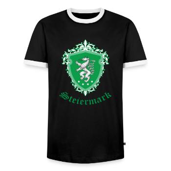 Steiermark T-Shirt - Männer Kontrast-T-Shirt - Schwarz/Weiß - Vorne - AI Model Female 172 light (172cm) & AI Model Male 178 light (178cm)