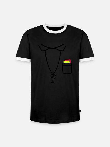 Referee - Men's Ringer Shirt - black/white