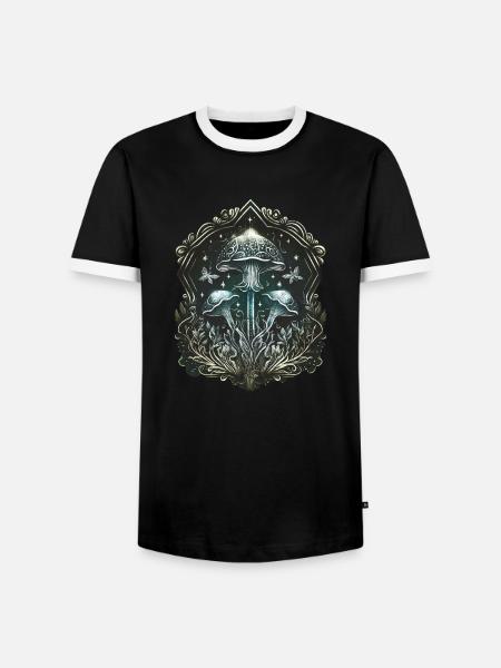 Magic mushrooms, mushrooms, distressed - Men's Ringer Shirt - black/white