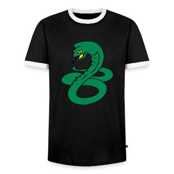 Cobra - T-shirt contrasté Homme - noir/blanc - Devant - AI Model Female 172 light (172cm) & AI Model Male 178 light (178cm)