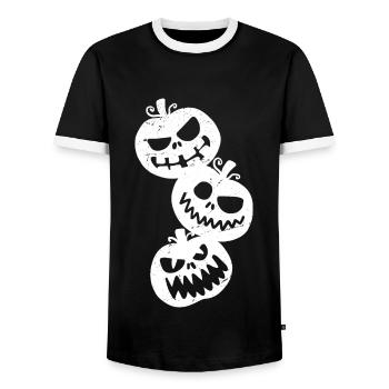 Happy halloween - T-shirt contrasté Homme - noir/blanc - Devant - AI Model Female 172 light (172cm) & AI Model Male 178 light (178cm)