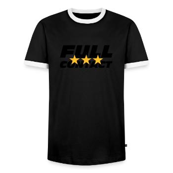 Full Contact - Men's Ringer Shirt - black/white - Front - AI Model Female 172 light (172cm) & AI Model Male 178 light (178cm)