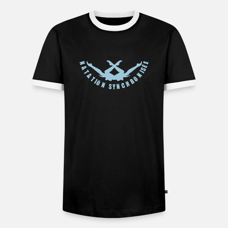synchronisee2 swimming synchronized swim - Men's Ringer Shirt - black/white