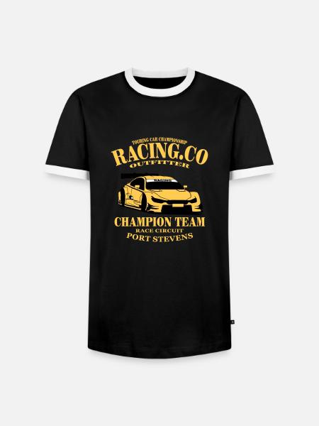 Touring-Car-Racing - Männer Kontrast-T-Shirt - Schwarz/Weiß