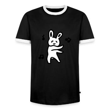 Lapin Partie - T-shirt contrasté Homme - noir/blanc - Devant - AI Model Female 172 light (172cm) & AI Model Male 178 light (178cm)