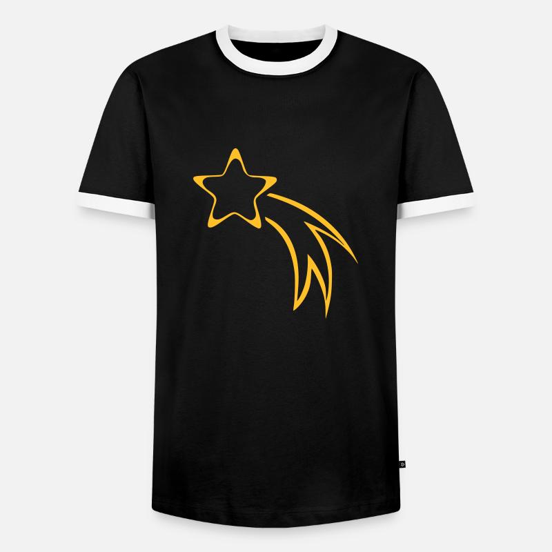 STERNSCHNUPPE - Männer Kontrast-T-Shirt - Schwarz/Weiß