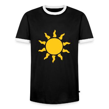 Sonne - Männer Kontrast-T-Shirt - Schwarz/Weiß - Vorne - AI Model Female 172 light (172cm) & AI Model Male 178 light (178cm)