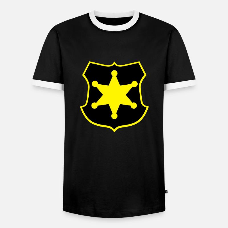 Sheriff - Männer Kontrast-T-Shirt - Schwarz/Weiß