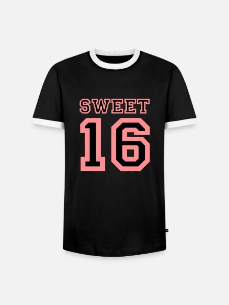 SWEET 16 - Männer Kontrast-T-Shirt - Schwarz/Weiß