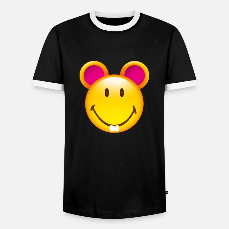 Smiley Mouse - Herre kontrast-T-shirt - sort/hvid