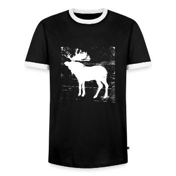 Moose - Men's Ringer Shirt - black/white - Front - AI Model Female 172 light (172cm) & AI Model Male 178 light (178cm)
