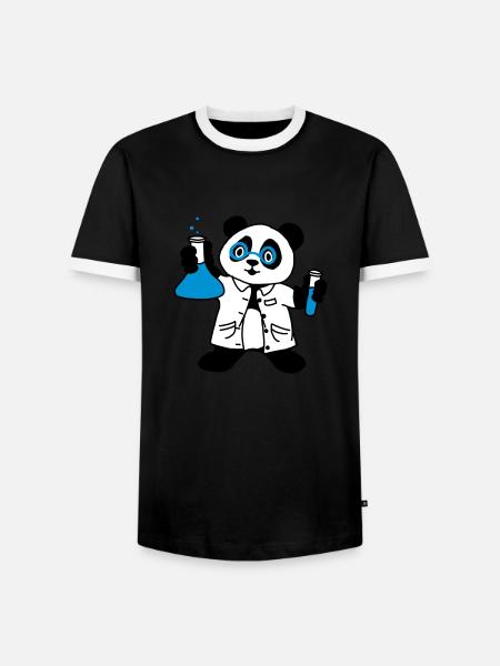 Panda scientist - Men's Ringer Shirt - black/white