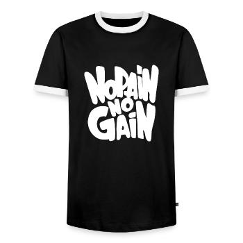 Gym Sport Kraftsport - Männer Kontrast-T-Shirt - Schwarz/Weiß - Vorne - AI Model Female 172 light (172cm) & AI Model Male 178 light (178cm)