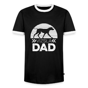 Magyar Vizsla Design für deinen Vizsla Papa - Männer Kontrast-T-Shirt - Schwarz/Weiß - Vorne - AI Model Female 172 light (172cm) & AI Model Male 178 light (178cm)