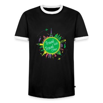 Travell-Well Travell-Souvent - T-shirt contrasté Homme - noir/blanc - Devant - AI Model Female 172 light (172cm) & AI Model Male 178 light (178cm)