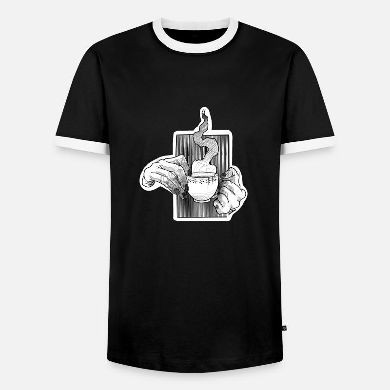 Coffee Time - Männer Kontrast-T-Shirt - Schwarz/Weiß