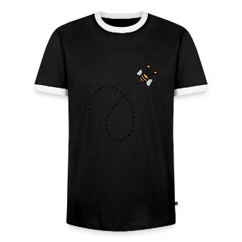 Abeille en pointillés - T-shirt contrasté Homme - noir/blanc - Devant - AI Model Female 172 light (172cm) & AI Model Male 178 light (178cm)