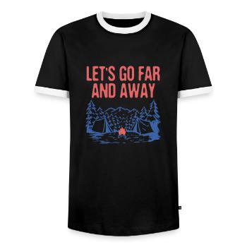Allons loin camping randonnée camping-car randonneur - T-shirt contrasté Homme - noir/blanc - Devant - AI Model Female 172 light (172cm) & AI Model Male 178 light (178cm)