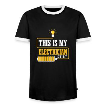 Electrician Voltage Circuits Craftsman Electro - Men's Ringer Shirt - black/white - Front - AI Model Female 172 light (172cm) & AI Model Male 178 light (178cm)