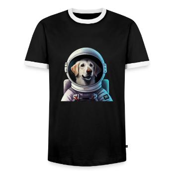 Labrador Astronaut Hund Astronaut Weltall - Männer Kontrast-T-Shirt - Schwarz/Weiß - Vorne - AI Model Female 172 light (172cm) & AI Model Male 178 light (178cm)
