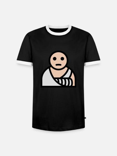 Arm broken plaster bandage - Men's Ringer Shirt - black/white