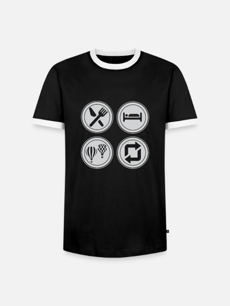 Heißluftballon & Ballon Fahrer Geschenk - Männer Kontrast-T-Shirt - Schwarz/Weiß
