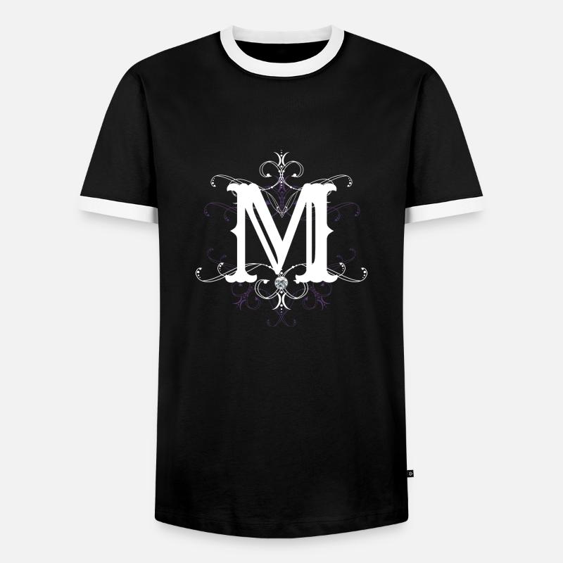 Buchstabe M Buchstabe-M - Männer Kontrast-T-Shirt - Schwarz/Weiß