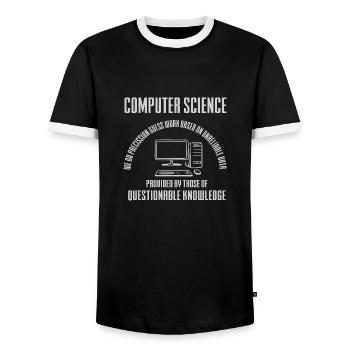 Lustiger Informatiker Spruch, Informatik - Männer Kontrast-T-Shirt - Schwarz/Weiß - Vorne - AI Model Female 172 light (172cm) & AI Model Male 178 light (178cm)