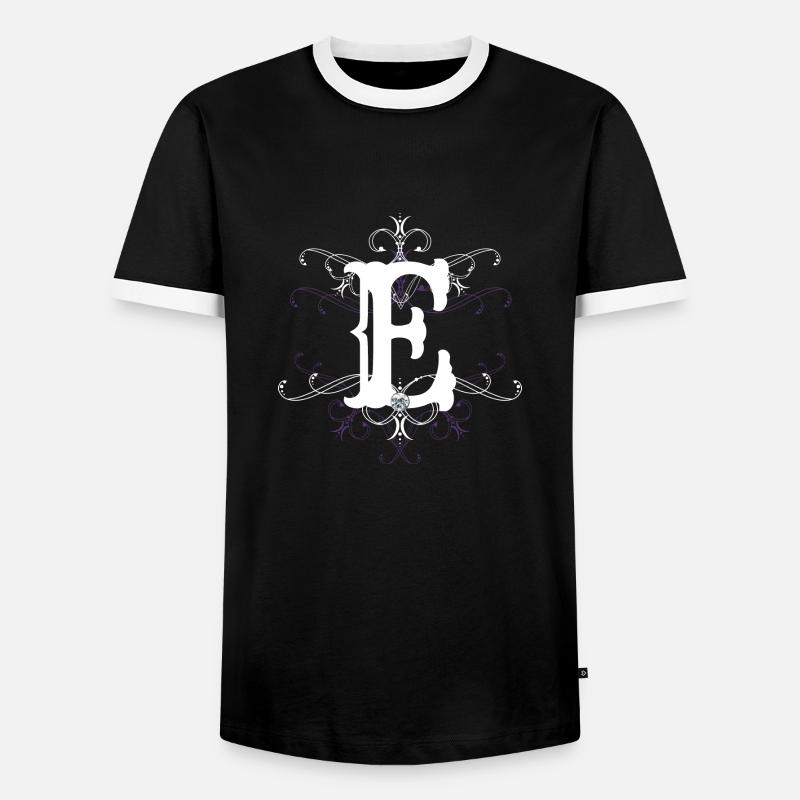 Letter E (E) - Men's Ringer Shirt - black/white