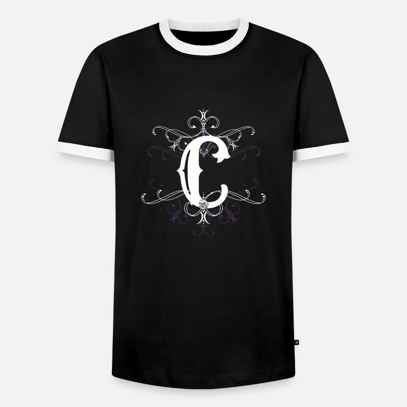 Point C, point (c) - Men's Ringer Shirt - black/white