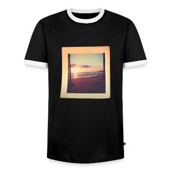 Souvenirs rétro - T-shirt contrasté Homme - noir/blanc - Devant - AI Model Female 172 light (172cm) & AI Model Male 178 light (178cm)