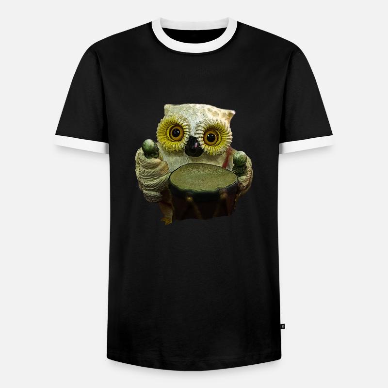 Eule Eule - Männer Kontrast-T-Shirt - Schwarz/Weiß