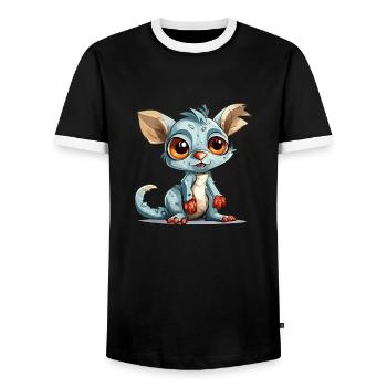 Draki der Streuer - Männer Kontrast-T-Shirt - Schwarz/Weiß - Vorne - AI Model Female 172 light (172cm) & AI Model Male 178 light (178cm)