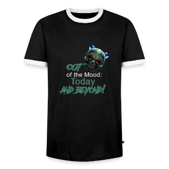 Zero Mood: Today and Beyond! - Men's Ringer Shirt - black/white - Front - AI Model Female 172 light (172cm) & AI Model Male 178 light (178cm)