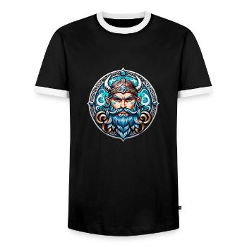 Wikinger Odin Thor Walhalla - Männer Kontrast-T-Shirt - Schwarz/Weiß - Vorne - AI Model Female 172 light (172cm) & AI Model Male 178 light (178cm)