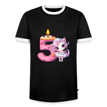 Birthday birthday party birthday gift born - Men's Ringer Shirt - black/white - Front - AI Model Female 172 light (172cm) & AI Model Male 178 light (178cm)