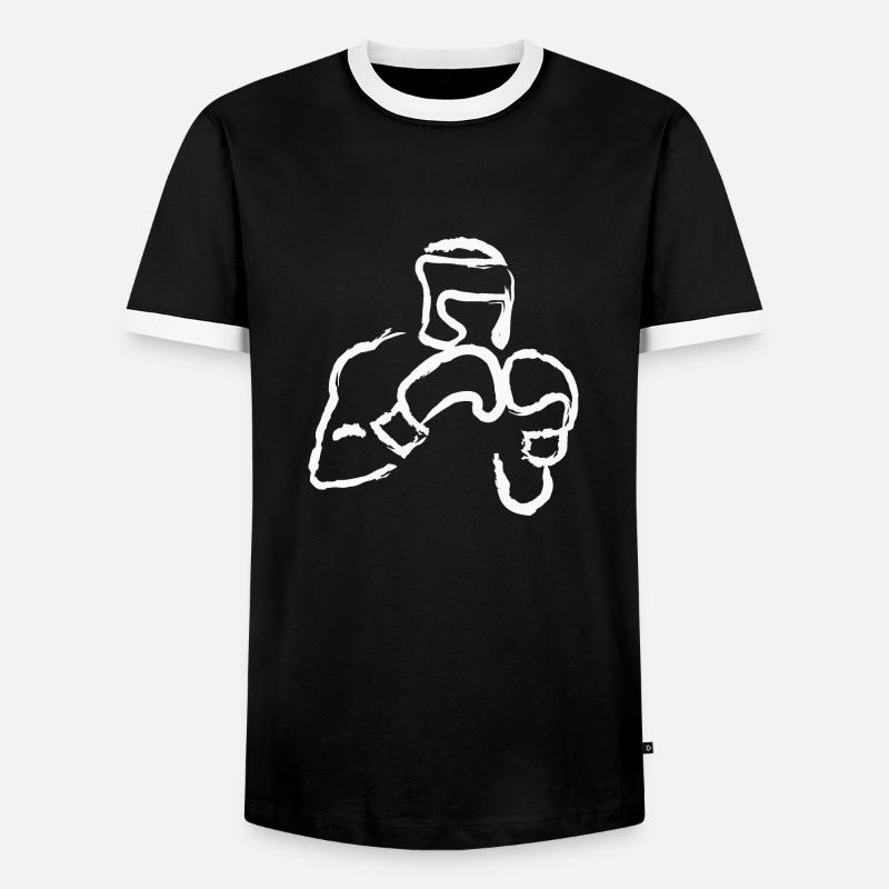 Boxer - Männer Kontrast-T-Shirt - Schwarz/Weiß