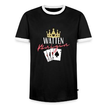Watten Königin - Männer Kontrast-T-Shirt - Schwarz/Weiß - Vorne - AI Model Female 172 light (172cm) & AI Model Male 178 light (178cm)