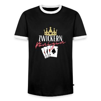 Reine pincée - T-shirt contrasté Homme - noir/blanc - Devant - AI Model Female 172 light (172cm) & AI Model Male 178 light (178cm)